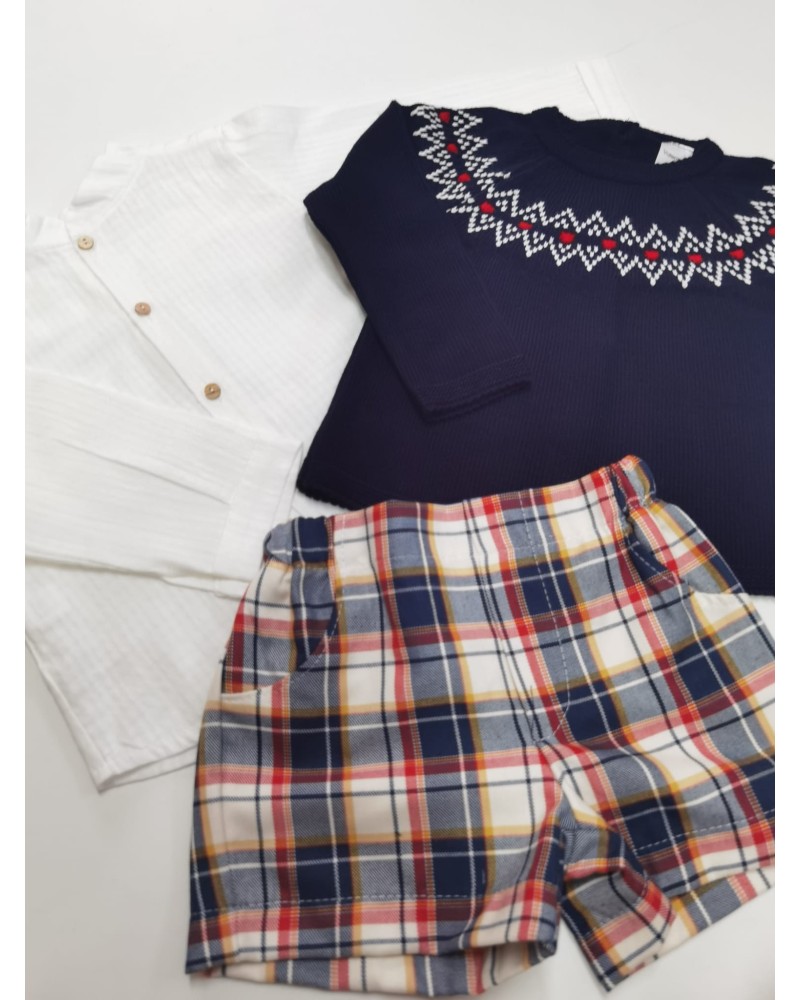 VALENTINA BEBÉS TIENDA Conjunto Niño Cuadros Marino Valentina