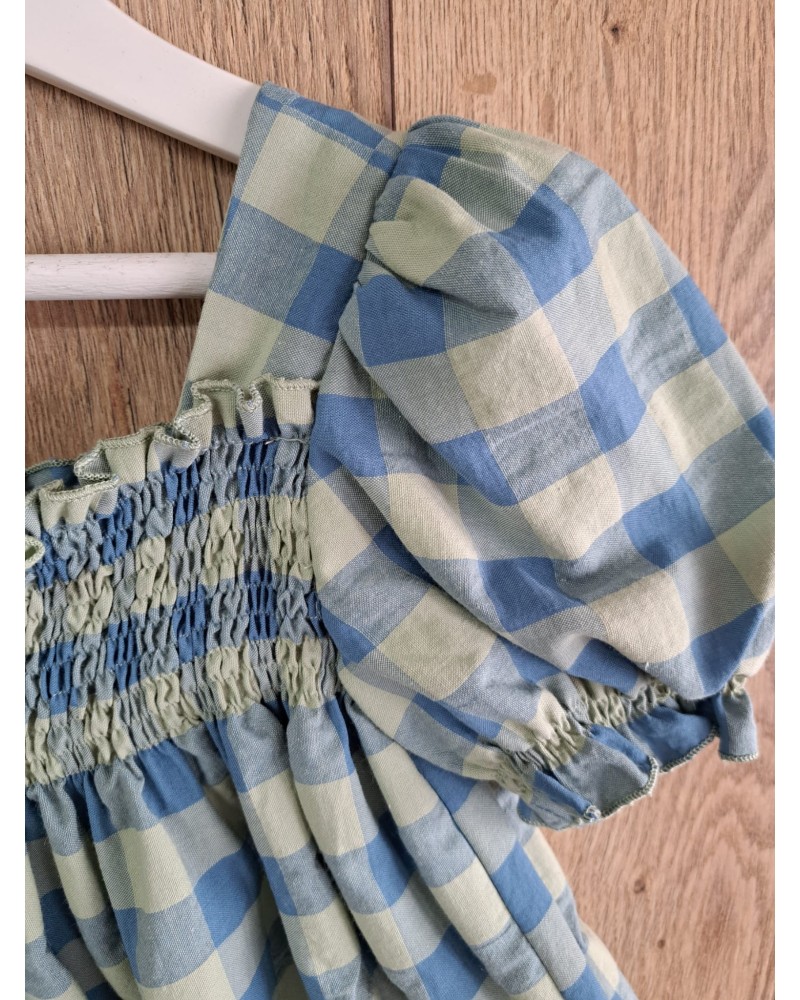 JOSÉ VARÓN TIENDA Vestido Vichy Verde y Azul Varón