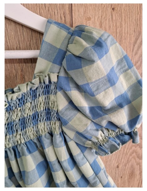 JOSÉ VARÓN TIENDA Vestido Vichy Verde y Azul Varón