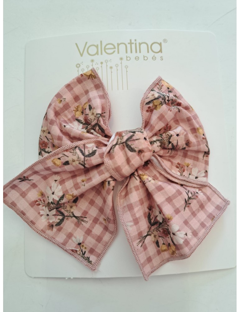 VALENTINA BEBÉS NIÑA  Lazo Vichy Floral Rosa Valentina