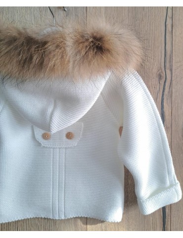 VALENTINA BEBÉS OUTLET DE INVIERNO Chaquetón Punto Pelo Blanco Valentina