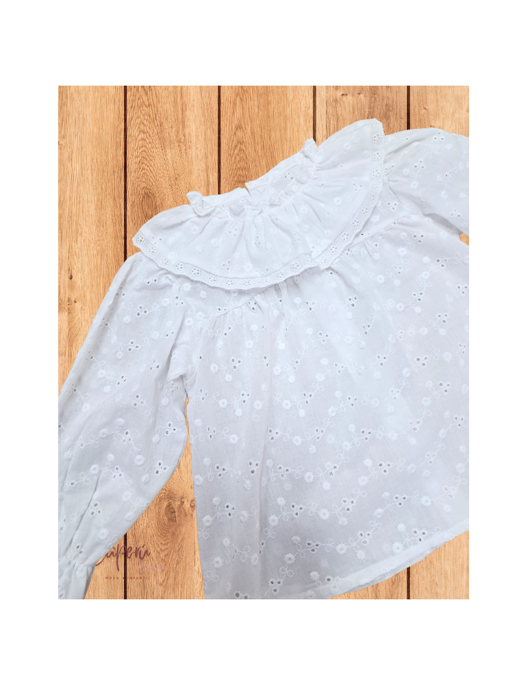 VALENTINA BEBÉS BLACK FRIDAY 2025 Blusa Blanca Bordada Abertura Valentina