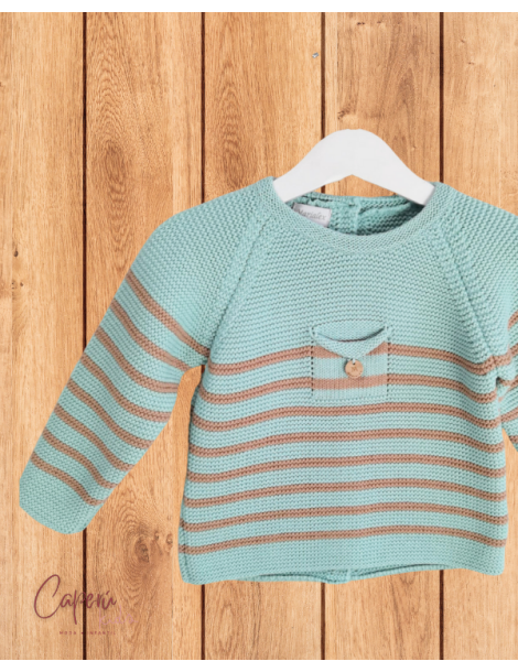 TIENDA Jersey Bolsillo Menta y Camel