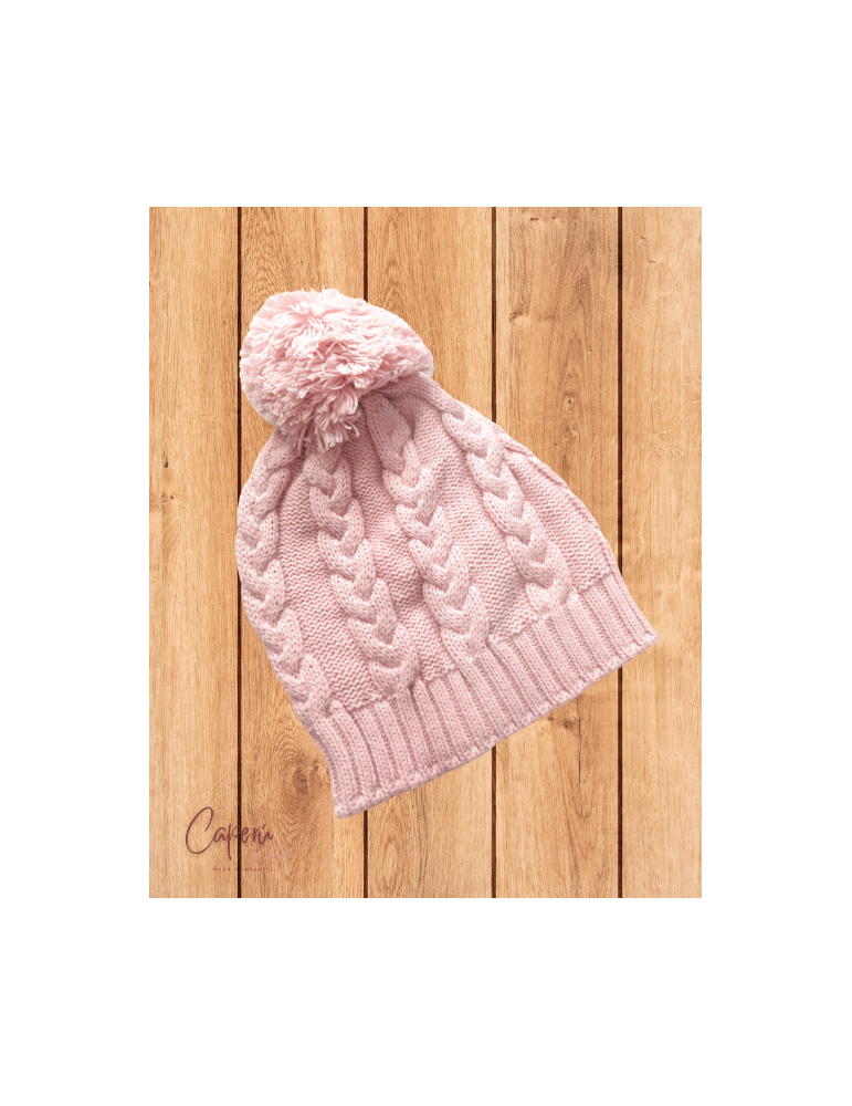 YOEDU NIÑA  Gorro Pompón Rosa Empolvado Yoedu