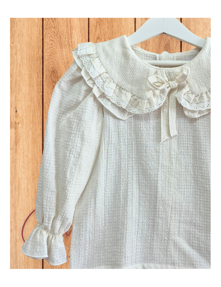 BOÉTIE TIENDA Blusa Hueso Puntilla Eva Boétie