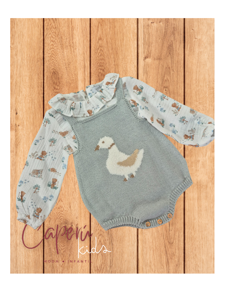 YOEDU TIENDA Conjunto Pelele Verde Muselina Yoedu