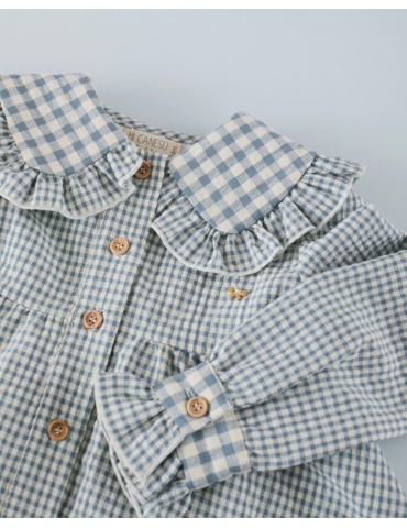 MI CANESÚ TIENDA Vestido Minivichy Azul Denim Mi Canesú