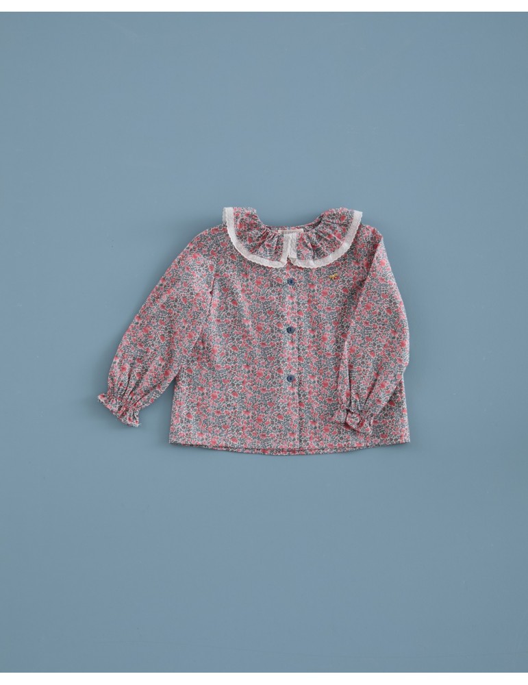 MI CANESÚ TIENDA Camisa Cuello Volante Liberty Mini Clarissa Mi Canesú