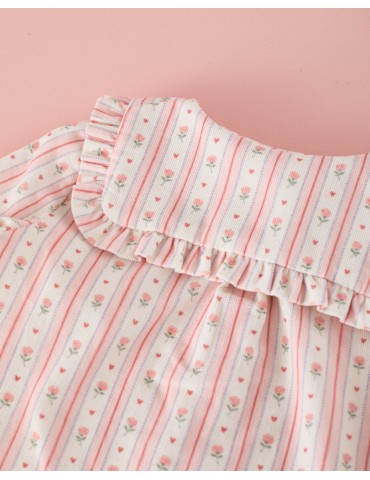 MI CANESÚ TIENDA Camisa Niña Micropana Rayas Corazón Mi Canesú