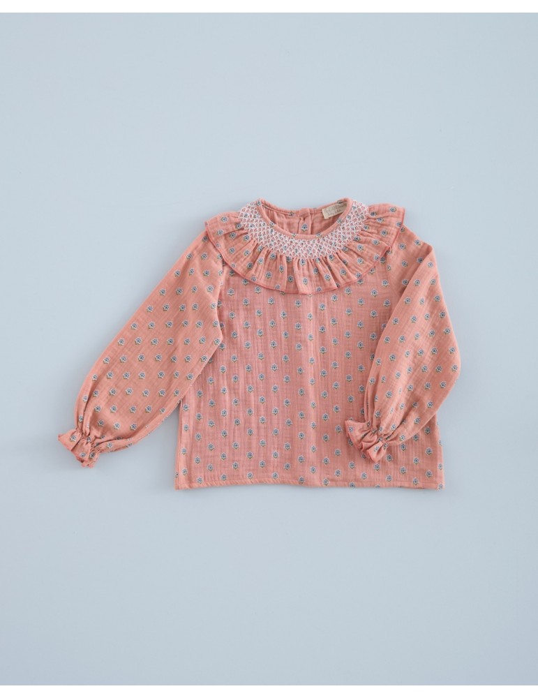 MI CANESÚ TIENDA Camisa Engomada Gasa Florecita Geométrica Mi Canesú