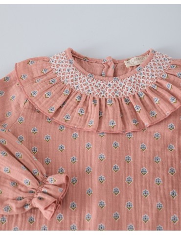 MI CANESÚ TIENDA Camisa Engomada Gasa Florecita Geométrica Mi Canesú