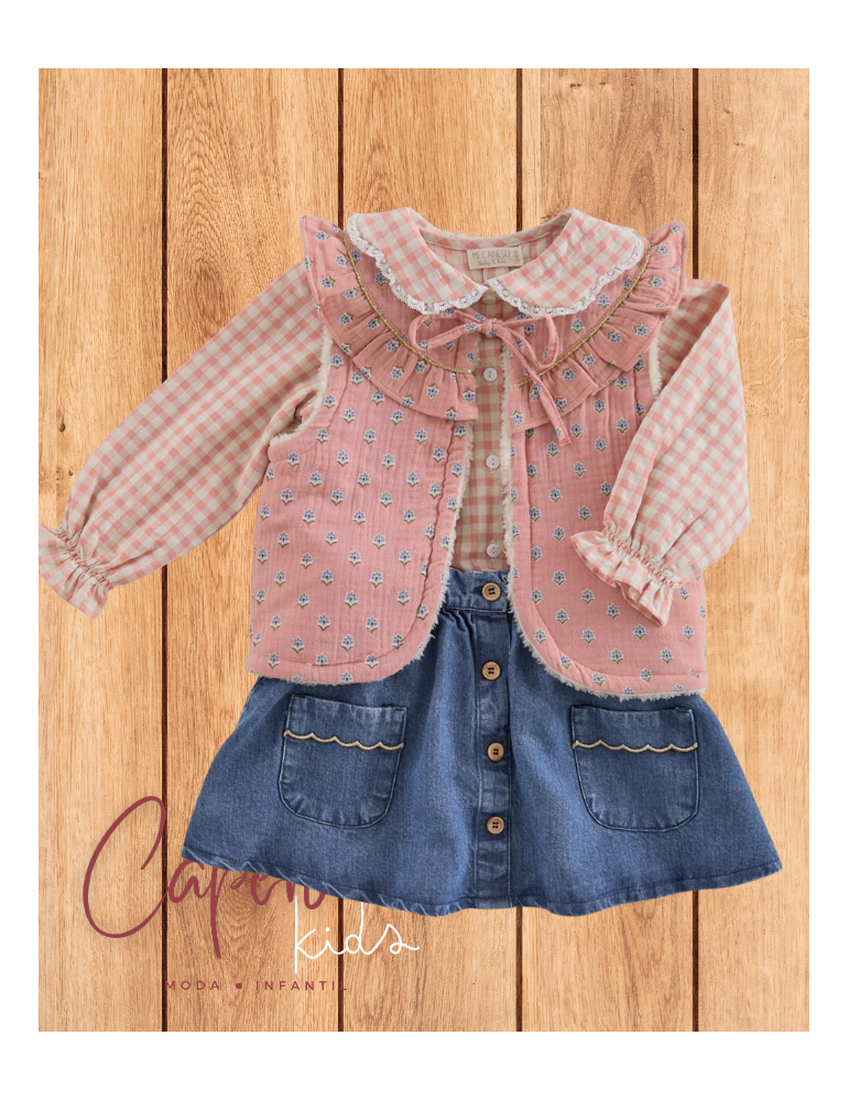 MI CANESÚ TIENDA Minifalda Ondas Lurex Lyocell Vaquero Mi Canesú