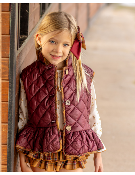 BOÉTIE TIENDA Chaleco Granate Tartán de Bóetie Kids