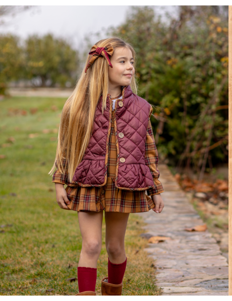 BOÉTIE TIENDA Chaleco Granate Tartán de Bóetie Kids
