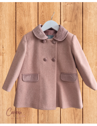 MARTA Y PAULA TIENDA Abrigo Rosa Empolvado Paño Con Capota Marta y Paula