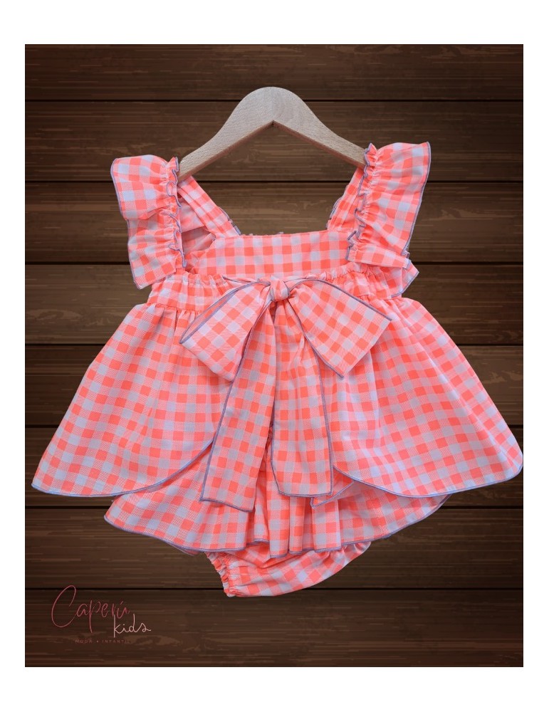 MON PETIT BONBON Y PIO PIO OUTLET DE VERANO Jesusito Fresquito Vichy Flúor Mon Petit