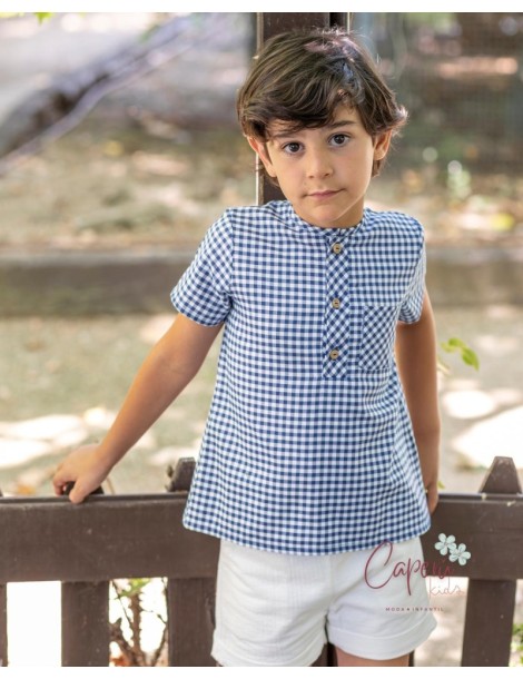 BOÉTIE TIENDA Camisa Niño Vichy Azul Frambuesa Boétie Kids