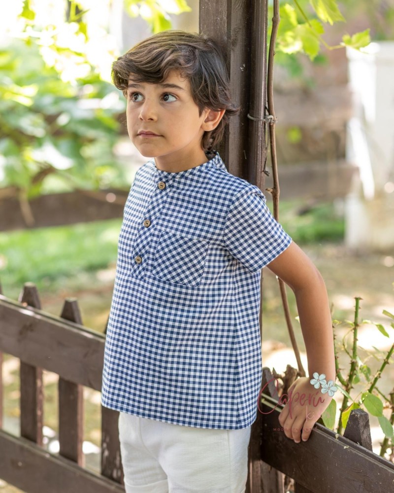 BOÉTIE TIENDA Camisa Niño Vichy Azul Frambuesa Boétie Kids