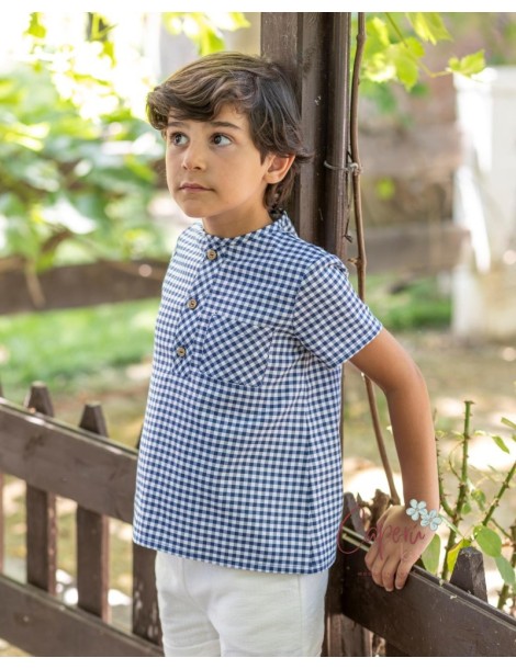 BOÉTIE TIENDA Camisa Niño Vichy Azul Frambuesa Boétie Kids