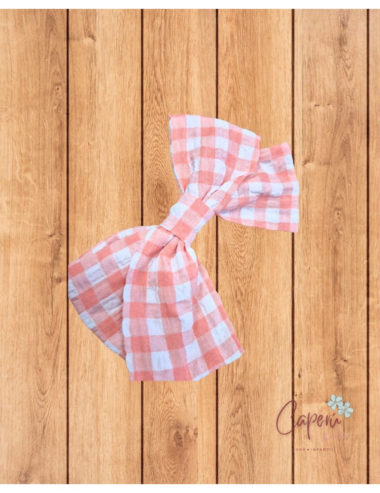 MON PETIT BONBON  TIENDA Lazo Vichy Grande Melocotón Mon Petit