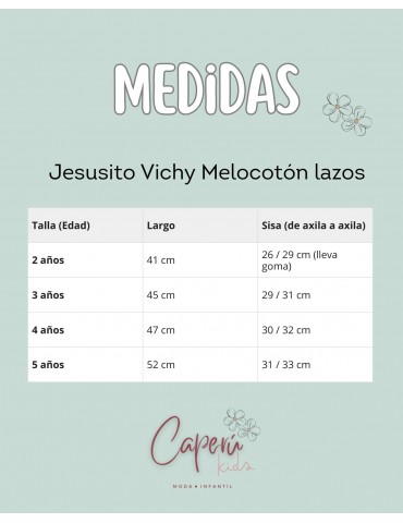 MON PETIT BONBON  TIENDA Jesusito Vichy Melocotón Lazos Mon Petit