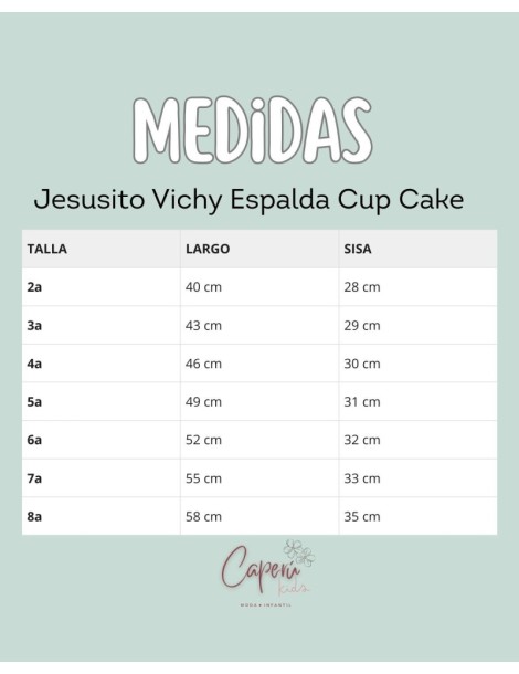 LA MARTINICA TIENDA Jesusito Vichy Espalda Cup Cake La Martinica