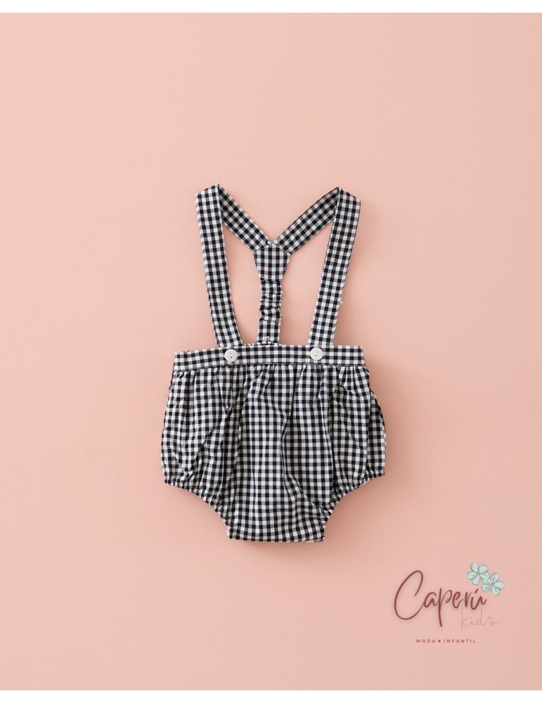 MI CANESÚ TIENDA Culotte Peto Vichy Negro Mi Canesú