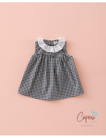 MI CANESÚ TIENDA Blusita Canesú Vichy Negro Mi Canesú