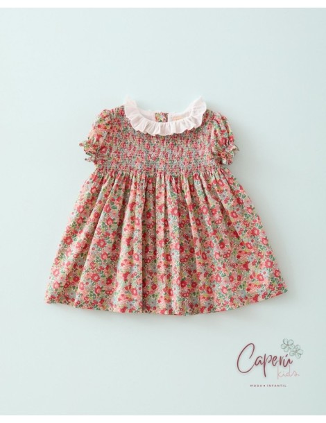 MI CANESÚ TIENDA Vestido Canesú Fruncido Liberty Rosso Mi Canesú