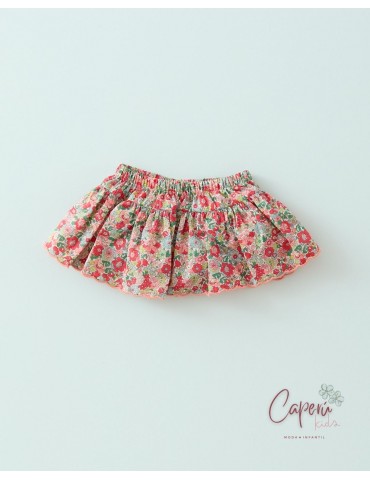 MI CANESÚ TIENDA Minifalda/Braguita Ondas Liberty Rosso Mi Canesú