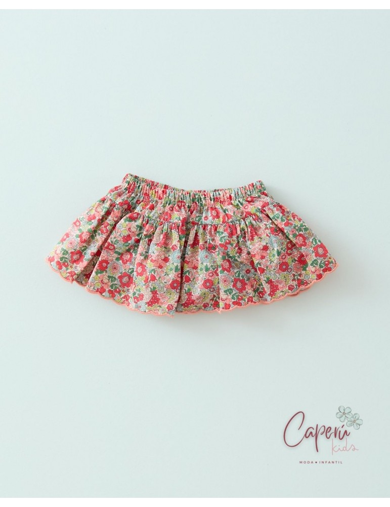 MI CANESÚ TIENDA Minifalda/Braguita Ondas Liberty Rosso Mi Canesú