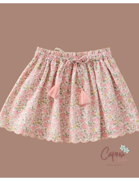 MI CANESÚ TIENDA Minifalda Ondas Liberty Pink Coco Flúor Mi Canesú
