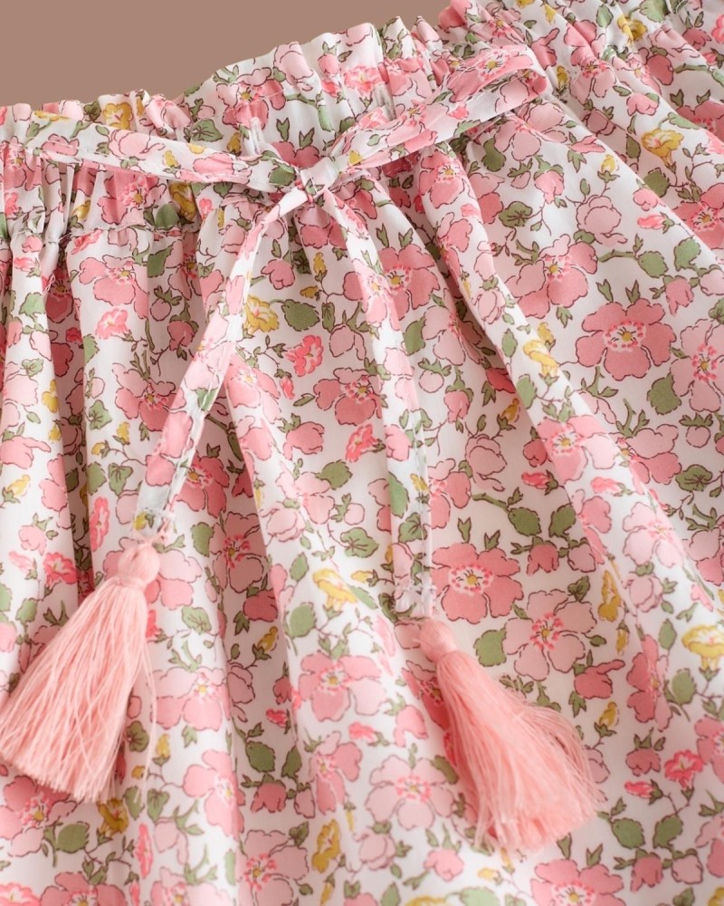 MI CANESÚ TIENDA Minifalda Ondas Liberty Pink Coco Flúor Mi Canesú