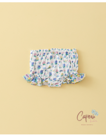 MI CANESÚ TIENDA Culotte Volantito Liberty Blue Sand Mi Canesú