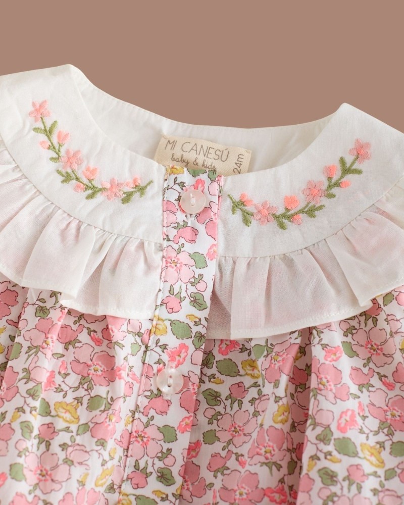 MI CANESÚ TIENDA Ranita Canesú Bordado Liberty Pink Coco Flúor Mi Canesú