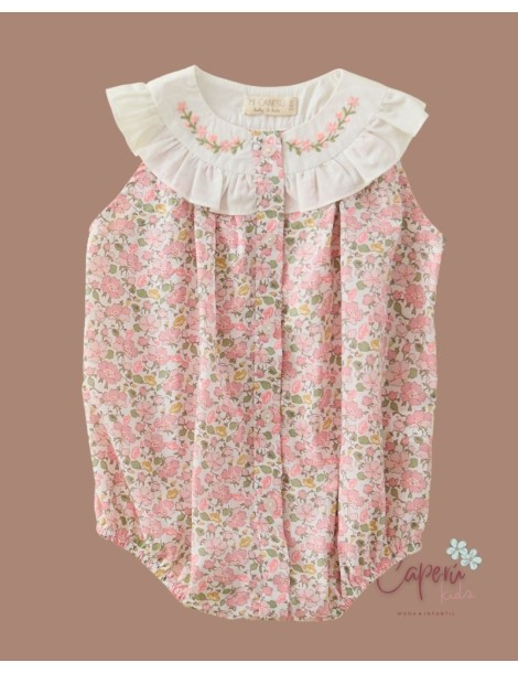 MI CANESÚ TIENDA Ranita Canesú Bordado Liberty Pink Coco Flúor Mi Canesú