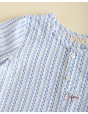 MI CANESÚ TIENDA Camisa Niño Rayas Azul Cielo Mi Canesú
