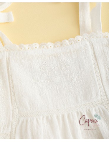 MI CANESÚ TIENDA Top Bordados Blanco Mi Canesú