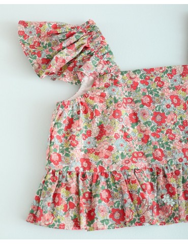 MI CANESÚ TIENDA Top Volantes Liberty Rosso Mi Canesú