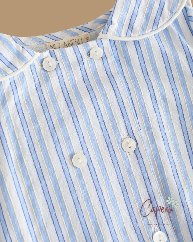 MI CANESÚ TIENDA Ranita Cruzada Rayas Azul Cielo Mi Canesú