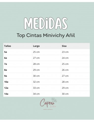 MI CANESÚ TIENDA Top Cintas Minivichy Añil Mi Canesú