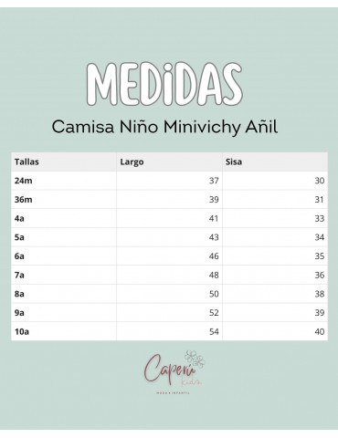 MI CANESÚ TIENDA Camisa Niño Minivichy Añil Mi Canesú