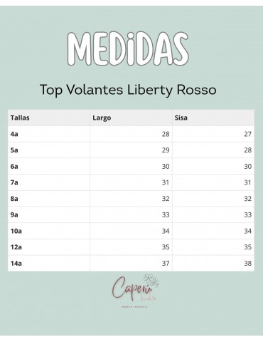 MI CANESÚ TIENDA Top Volantes Liberty Rosso Mi Canesú