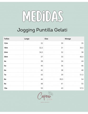 MI CANESÚ TIENDA Jogging Puntilla Gelati Mi Canesú