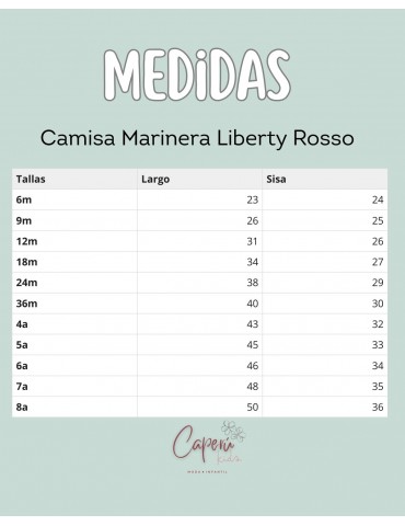 MI CANESÚ TIENDA Camisa Marinera Liberty Rosso Mi Canesú