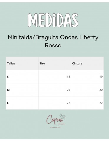 MI CANESÚ TIENDA Minifalda/Braguita Ondas Liberty Rosso Mi Canesú