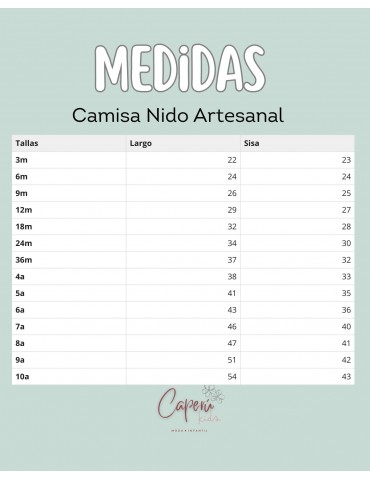 MI CANESÚ TIENDA Camisa Nido Artesanal Mi Canesú