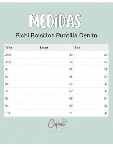 MI CANESÚ TIENDA Pichi Bolsillos Puntilla Denim Mi Canesú