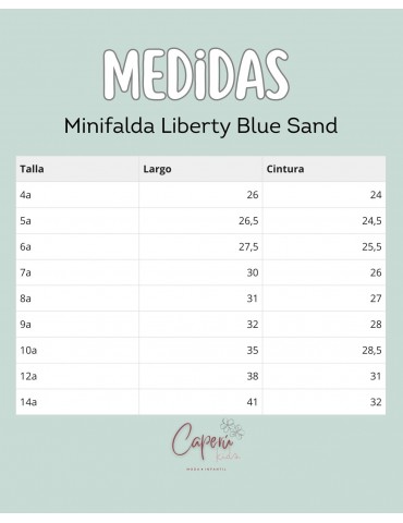 MI CANESÚ TIENDA Minifalda Liberty Blue Sand Mi Canesú