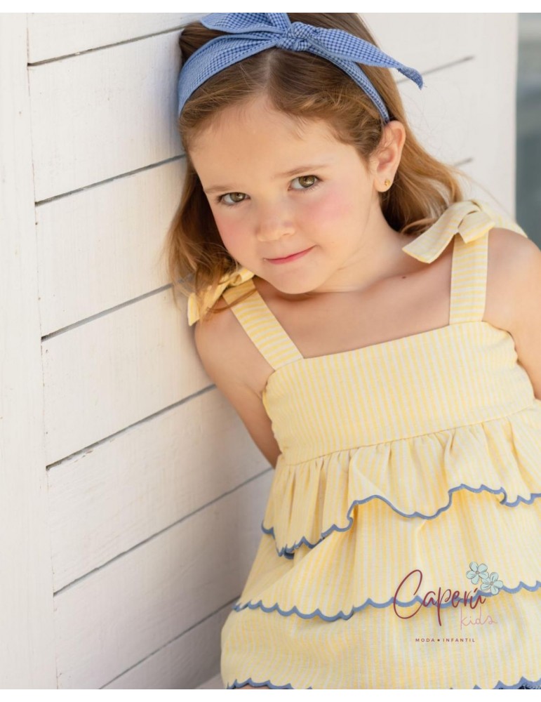 MI CANESÚ TIENDA Top Ondas Rayitas Sand Mi Canesú